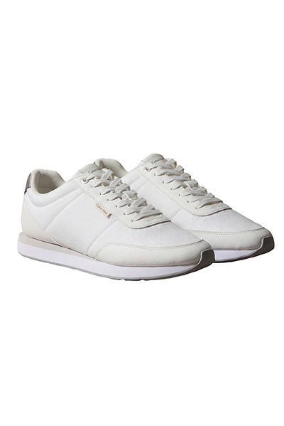 Calvin Klein Retro Runner T Lth Aop Ny Erkek Sneaker Beyaz