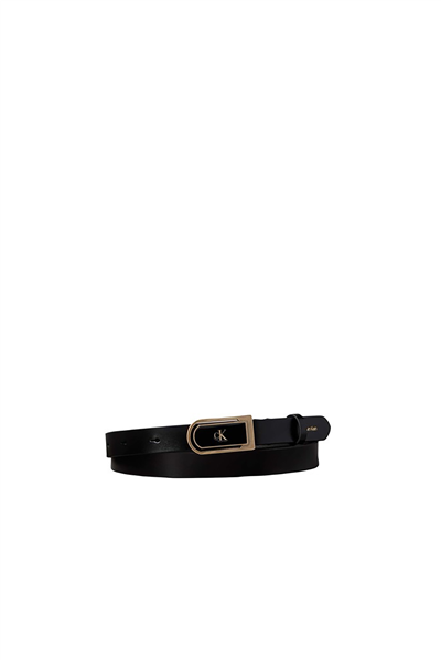 Calvin Klein Round Ck Enamel Plaque 20Mm Kadın Kemer Siyah