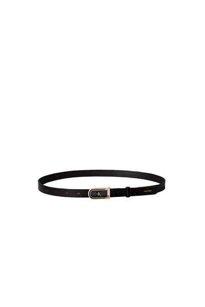 Calvin Klein Round Ck Enamel Plaque 20Mm Kadın Kemer Siyah