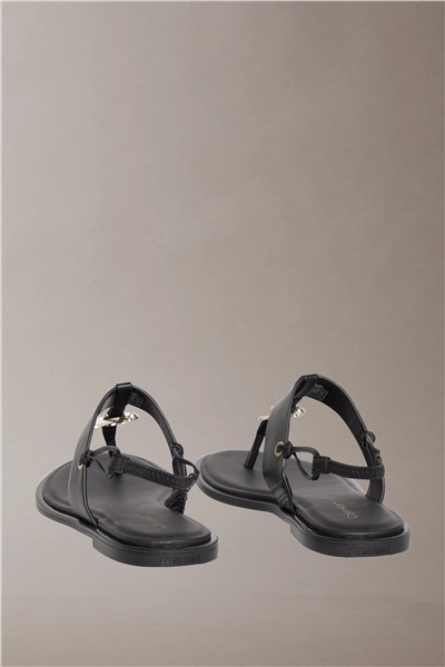 Calvin Klein Round Flat Sndl Thon Kadın Sandalet Siyah