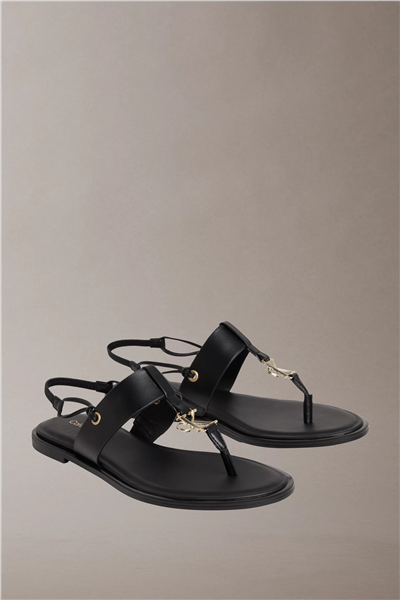 Calvin Klein Round Flat Sndl Thon Kadın Sandalet Siyah