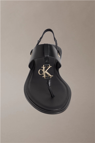 Calvin Klein Round Flat Sndl Thon Kadın Sandalet Siyah