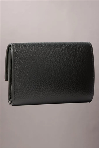 Calvin Klein Round Hw Pebble Trifold Kadın Cüzdan Siyah