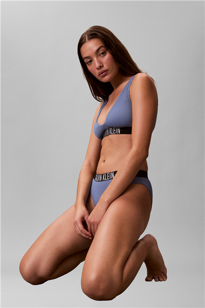 Calvin Klein Scoop Bralette Kadın Bikini Üstü Mavi