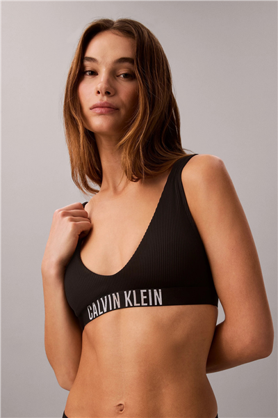 Calvin Klein Scoop Bralette Kadın Bikini Üstü Siyah