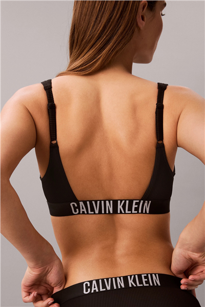 Calvin Klein Scoop Bralette Kadın Bikini Üstü Siyah