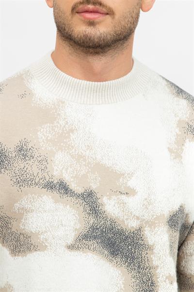 Calvin Klein Seasonal Jacquard Erkek Triko Bej