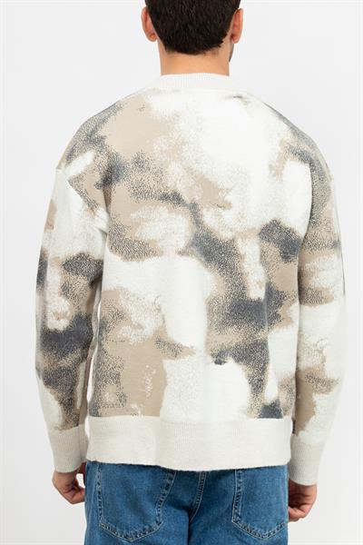 Calvin Klein Seasonal Jacquard Erkek Triko Bej