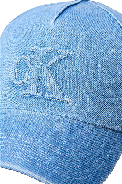 Calvin Klein Seasonal Logo Denim Cap Erkek Baseball Şapka Mavi