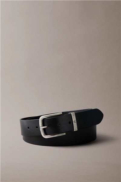 Calvin Klein Seasonal Logo Tumbled 35Mm Fixed Erkek Kemer Siyah