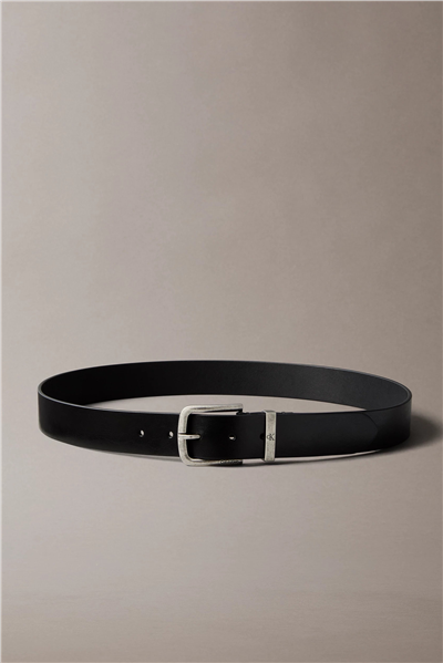 Calvin Klein Seasonal Logo Tumbled 35Mm Fixed Erkek Kemer Siyah