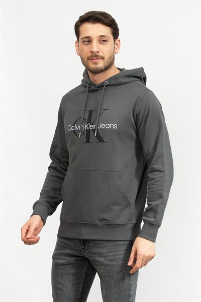 Calvin Klein Seasonal Monologo Regular Hoodie Erkek Kapüşonlu Sweatshirt