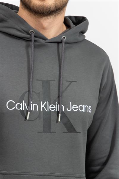Calvin Klein Seasonal Monologo Regular Hoodie Erkek Kapüşonlu Sweatshirt