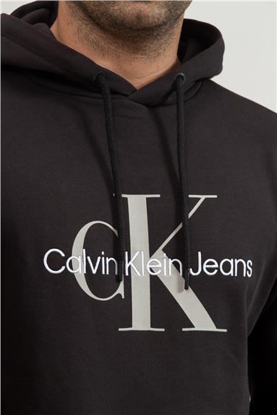 Calvin Klein Seasonal Monologo Regular Hoodie Erkek Kapüşonlu Sweatshirt