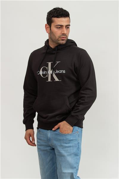 Calvin Klein Seasonal Monologo Regular Hoodie Erkek Kapüşonlu Sweatshirt
