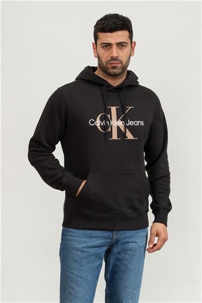 Calvin Klein Seasonal Monologo Regular Hoodie Erkek Kapüşonlu Sweatshirt