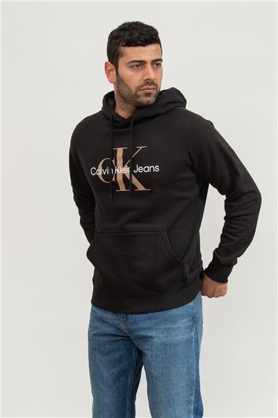 Calvin Klein Seasonal Monologo Regular Hoodie Erkek Kapüşonlu Sweatshirt