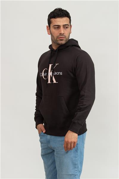 Calvin Klein Seasonal Monologo Regular Hoodie Erkek Kapüşonlu Sweatshirt
