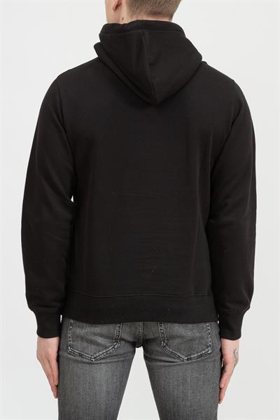 Calvin Klein Seasonal Monologo Regular Hoodie Erkek Kapüşonlu Sweatshirt Siyah
