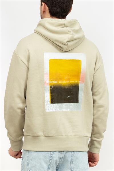 Calvin Klein Sense Layer Back Graphic Erkek Kapüşonlu Sweatshirt