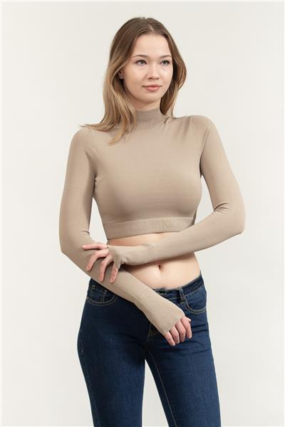Calvin Klein Sensual Knit Logo Kadın Triko