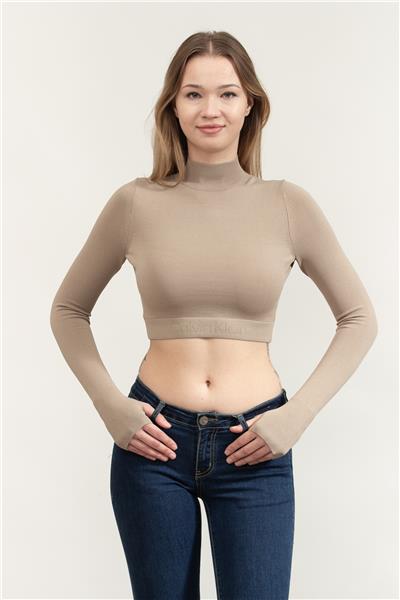 Calvin Klein Sensual Knit Logo Kadın Triko
