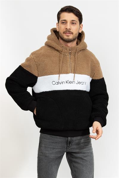 Calvin Klein Sherpa Blocking Erkek Kapüşonlu Sweatshirt