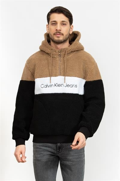Calvin Klein Sherpa Blocking Erkek Kapüşonlu Sweatshirt