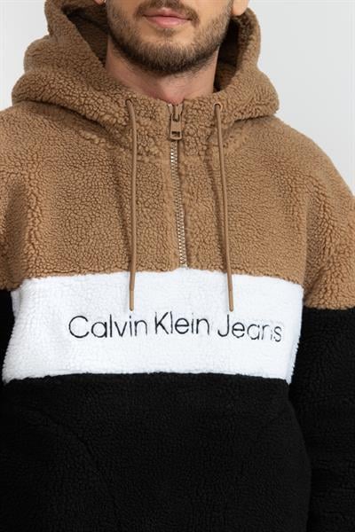 Calvin Klein Sherpa Blocking Erkek Kapüşonlu Sweatshirt