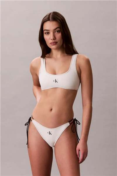 Calvin Klein Side Tie Bottom Kadın Bikini Altı Beyaz
