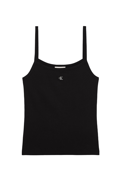 Calvin Klein Sl 2X2 Baby Rib Strap Tank Kadın Kolsuz T-Shirt Siyah