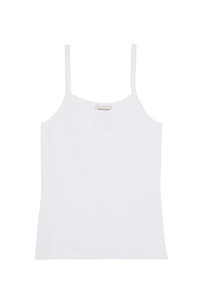 Calvin Klein Sl 2X2 Baby Rib Strap Tank Kadın Kolsuz T-Shirt Beyaz