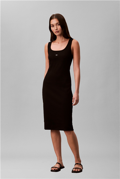 Calvin Klein Sl Baby Rib Woven La Kadın Elbise