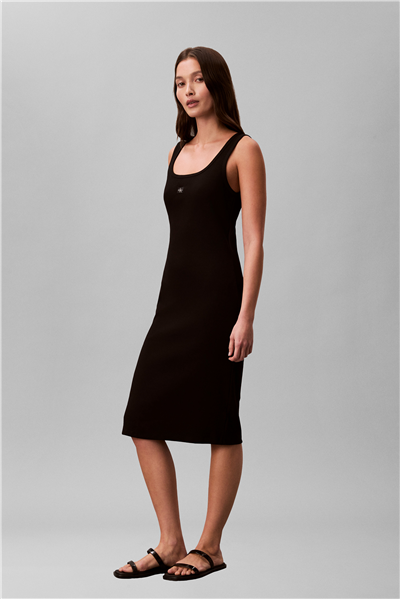 Calvin Klein Sl Baby Rib Woven La Kadın Elbise