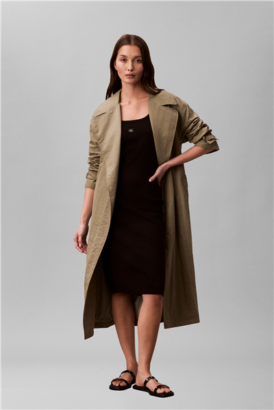 Calvin Klein Sl Baby Rib Woven La Kadın Elbise