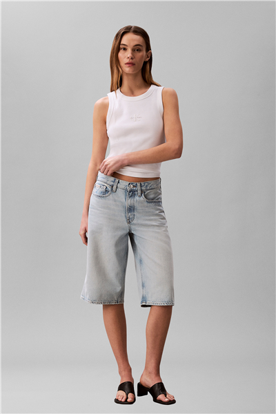 Calvin Klein Sl Monogram Rib Tank Kadın Kolsuz T-Shirt