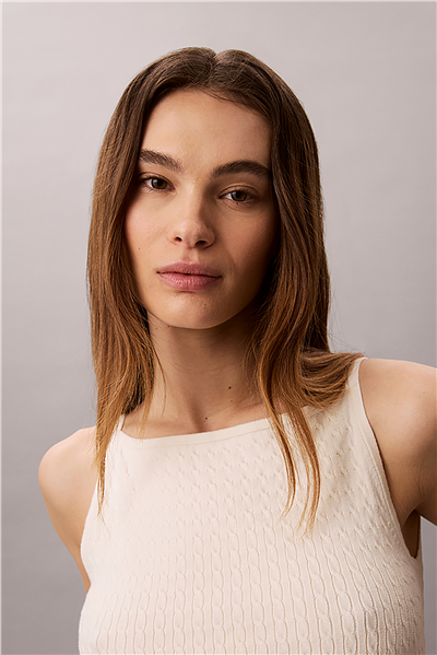 Calvin Klein Sl Slim Woven Label Kadın Triko