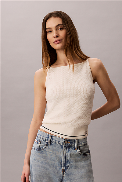 Calvin Klein Sl Slim Woven Label Kadın Triko