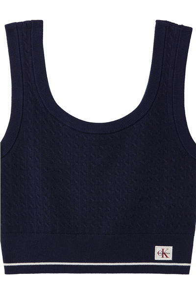 Calvin Klein Sl Woven Label Cable Kadın Triko