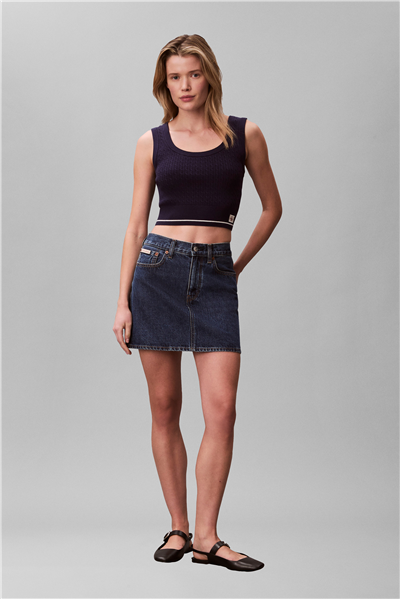 Calvin Klein Sl Woven Label Cable Kadın Triko