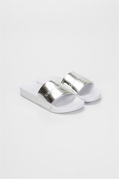 Calvin Klein Slide Metallic Monologo Kadın Terlik