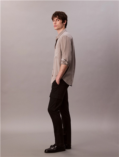 Calvin Klein Slim Cotton Stretch Cargo Erkek Kargo Pantolon Siyah