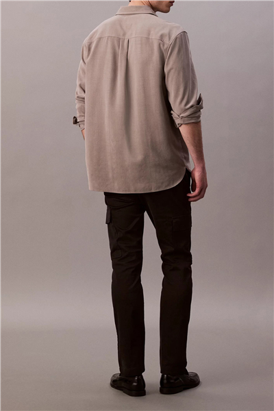 Calvin Klein Slim Cotton Stretch Cargo Erkek Kargo Pantolon Siyah