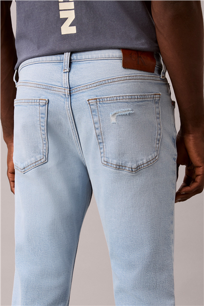 Calvin Klein Slim indigo Overtone Lt Wt Jean Erkek Jean Pantolon Kırmızı