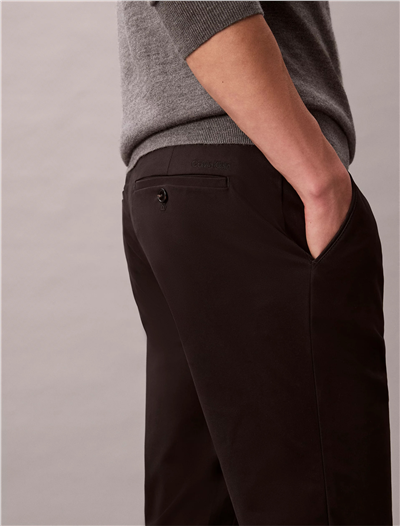 Calvin Klein Slim Sateen Trouser Erkek Chino Pantolon Siyah