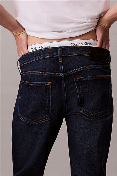 Calvin Klein Slim Straight Dark Casper Jean Erkek Jean Pantolon Mavi