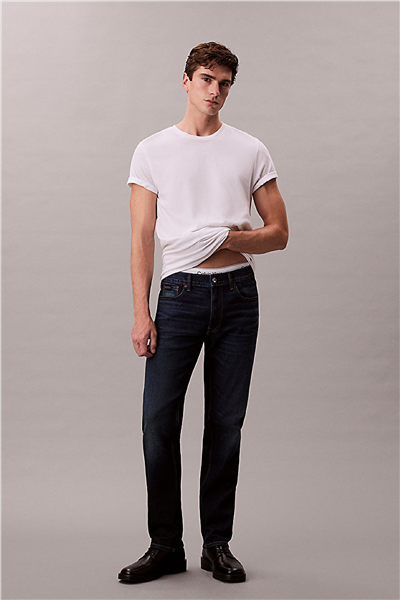 Calvin Klein Slim Straight Dark Casper Jean Erkek Jean Pantolon Mavi