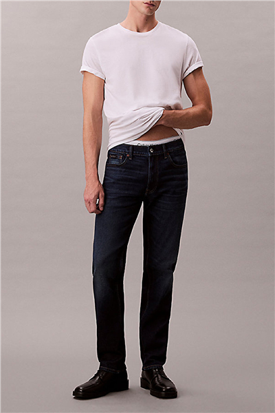 Calvin Klein Slim Straight Dark Casper Jean Erkek Jean Pantolon Mavi