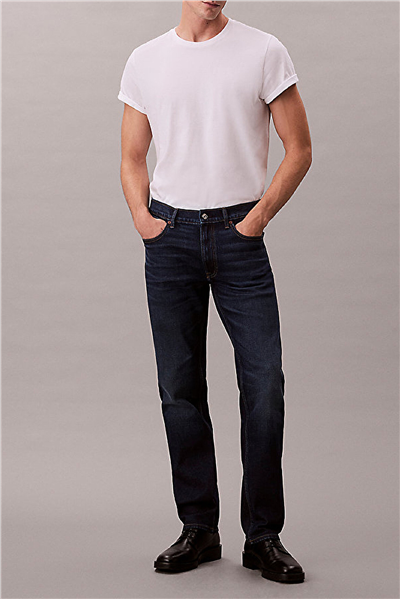 Calvin Klein Slim Straight Dark Casper Jean Erkek Jean Pantolon Mavi