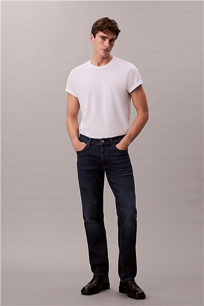 Calvin Klein Slim Straight Dark Casper Jean Erkek Jean Pantolon Mavi
